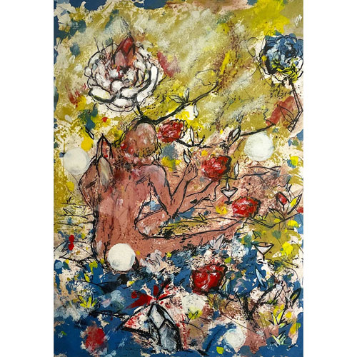 Das Rosendorf, 2002 Radierung, Auflage: 95 signiert, nummeriert 31,5 x 44 cm / mit Rahmen 54 x 70 cm