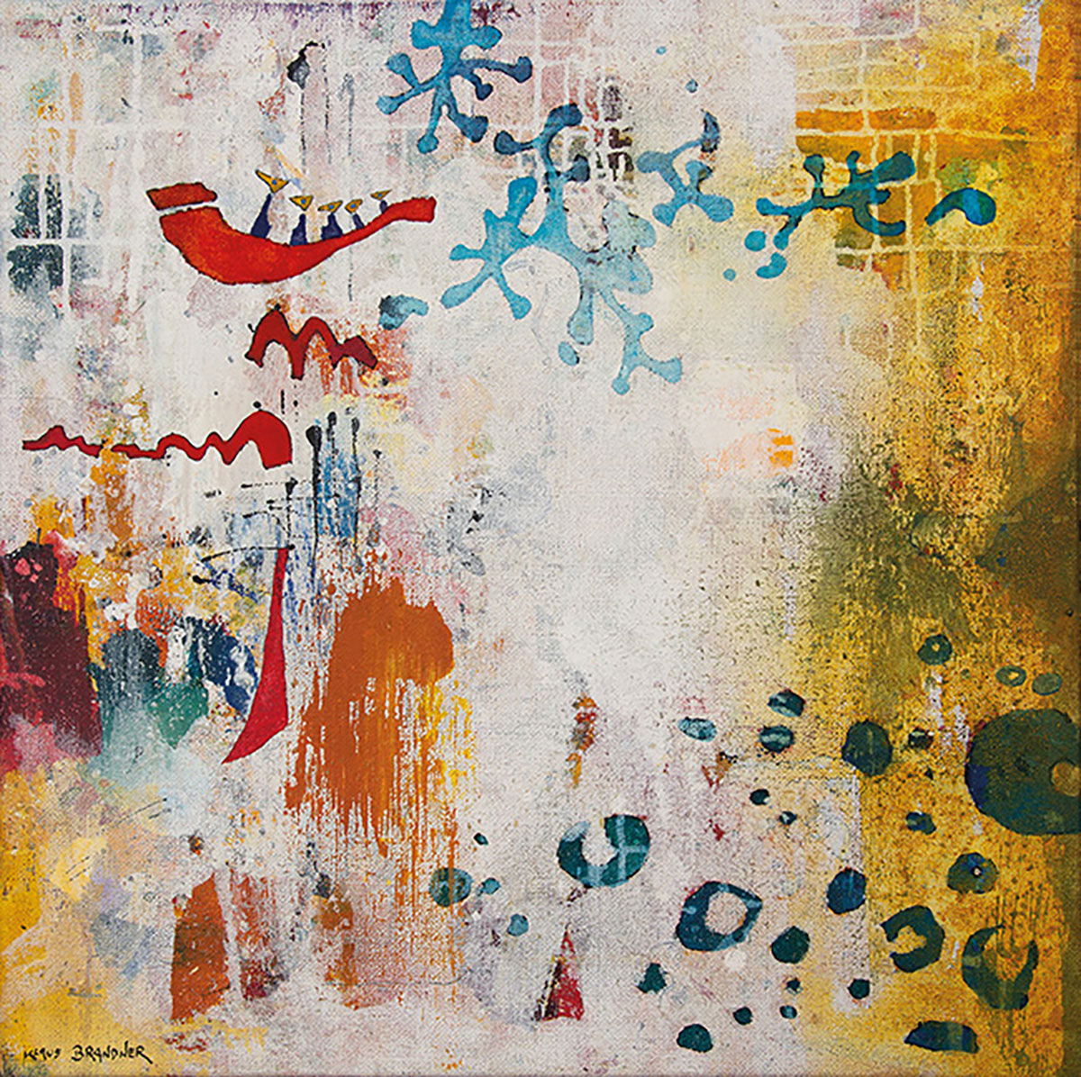 Auf Entdeckungsreise Unikat Acryl auf Leinwand Bildgröße 70 x 70 cm, gerahmt 74 x 74 cm