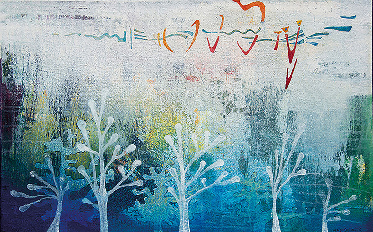 Connected Unikat Acryl auf Leinwand Bildgröße 110 x 70 cm, gerahmt 114 x 74 cm