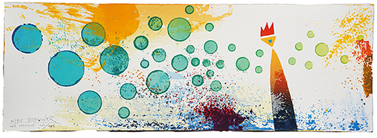 brandner Der Optimist Serigrafie Größe mit Rahmen 77 x 40 cm