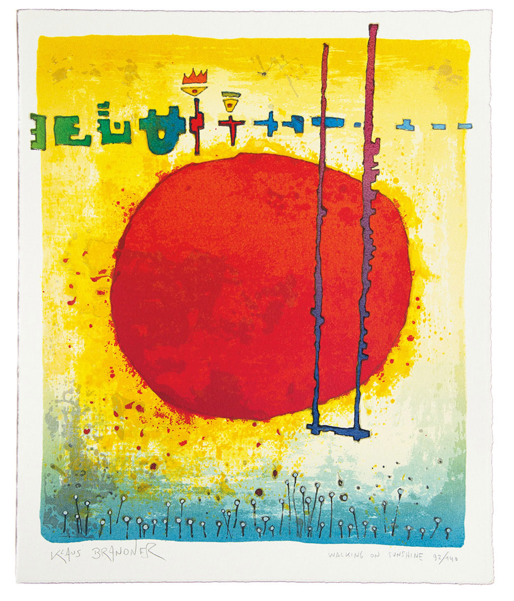 Walking on sunshine  Serigrafie Größe mit Rahmen 61 x 67 cm