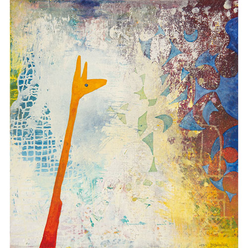 Durchblicker, Acryl Mischtechnik auf Leinwand, 2026, Größe: 65 x 70 cm