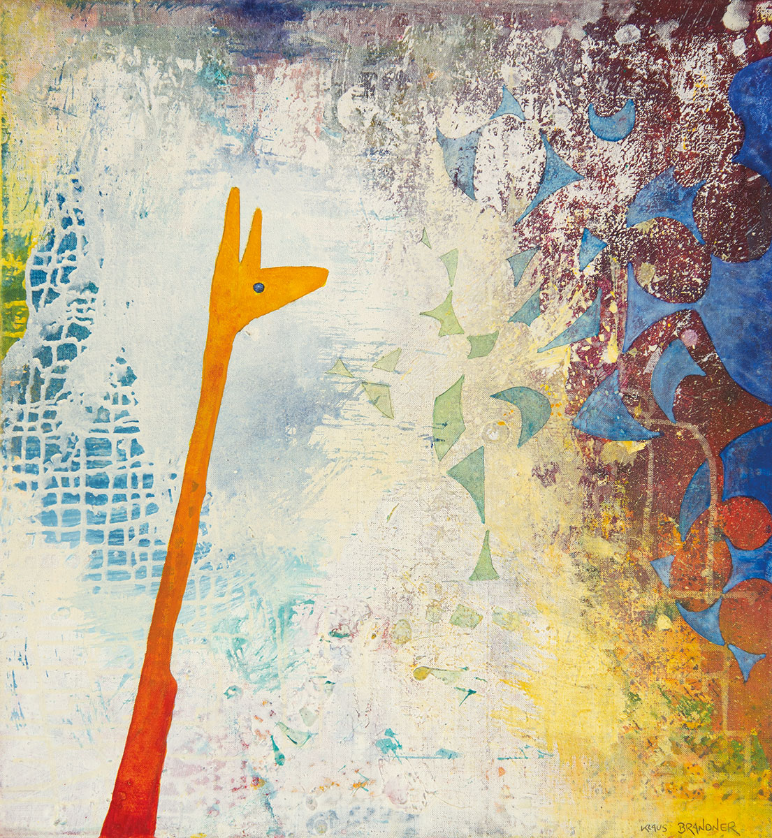 Durchblicker, Acryl Mischtechnik auf Leinwand, 2026, Größe: 65 x 70 cm