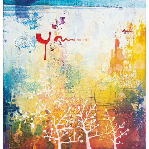Red Fox, Acryl Mischtechnik auf Leinwand, 2025, Größe: 110 x 115 cm