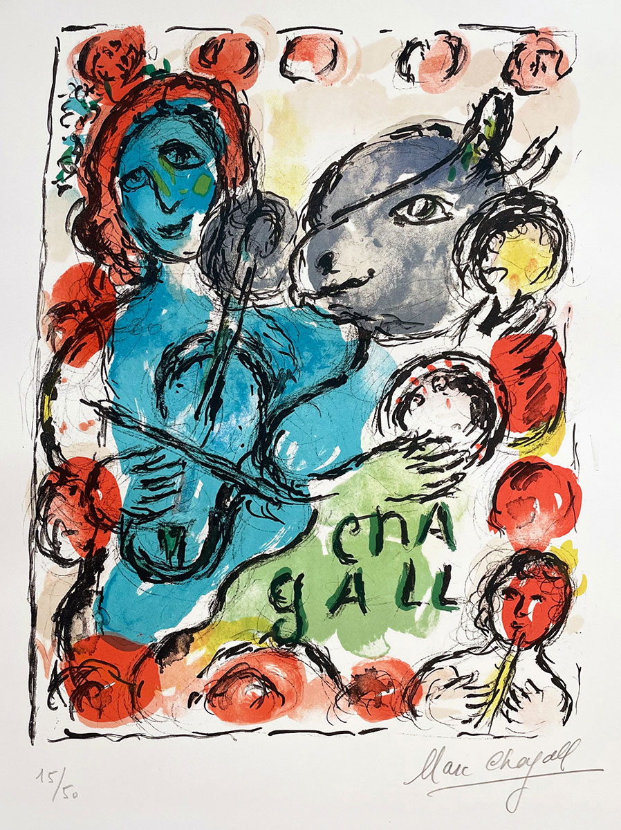 Pantomime, 1972  Farblithografie  Edition: 50, Nummer: 15 signiert und nummeriert mit Bleistift,  Herausgeber / Verlag: Mourlot, Paris, mit Rahmen 74 x 62 cm WV: Mourlot 649a / The Lithographs / Hatje 649a