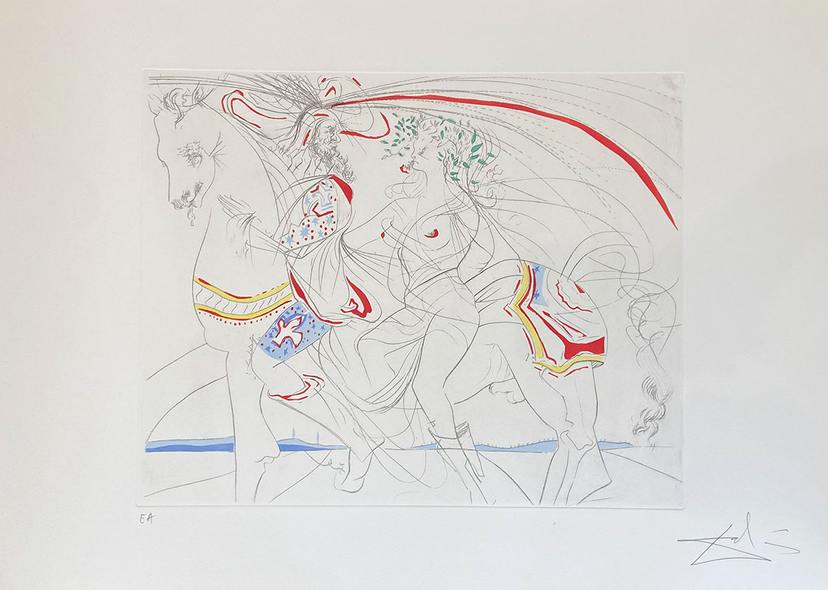 Salvador Dalí, Diane de Poitiers, 1975, Aquatinta-Radierung, Edition: 170 + EA Salvador Dalí, Diane de Poitiers, 1975, Aquatinta-Radierung, Edition: 170 + EA