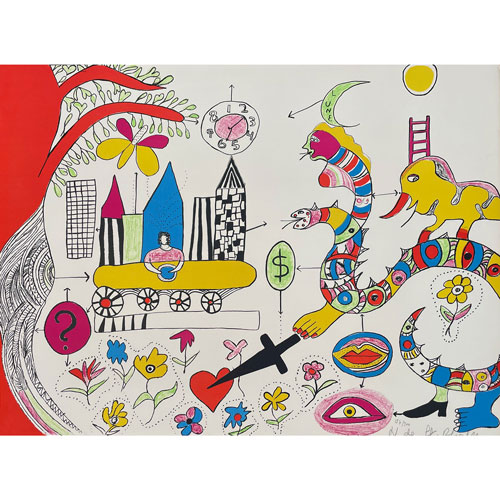 « Rêve d'une jeune fille&quot; (Traum eines jungen Mädchens), 1972 Lithografie auf Arches Velin Edition: 300, Nummer: 154 signiert, nummeriert 65 x 48 cm, mit Rahmen 82 x 67 cm Verleger: Galerie Putman Druckerei: Clot, Bramsen &amp; Georges (Paris) Katalog: [Chenivesse Nr. 9]