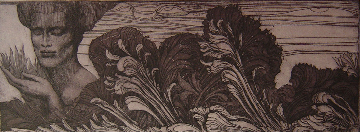 Ernst Fuchs, Vasenfries, Aquatinta-Radierung, Auflagenummer: 14/50, signiert