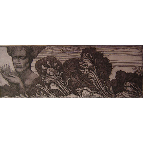 Ernst Fuchs, Vasenfries, Aquatinta-Radierung, Auflagenummer: 14/50, signiert