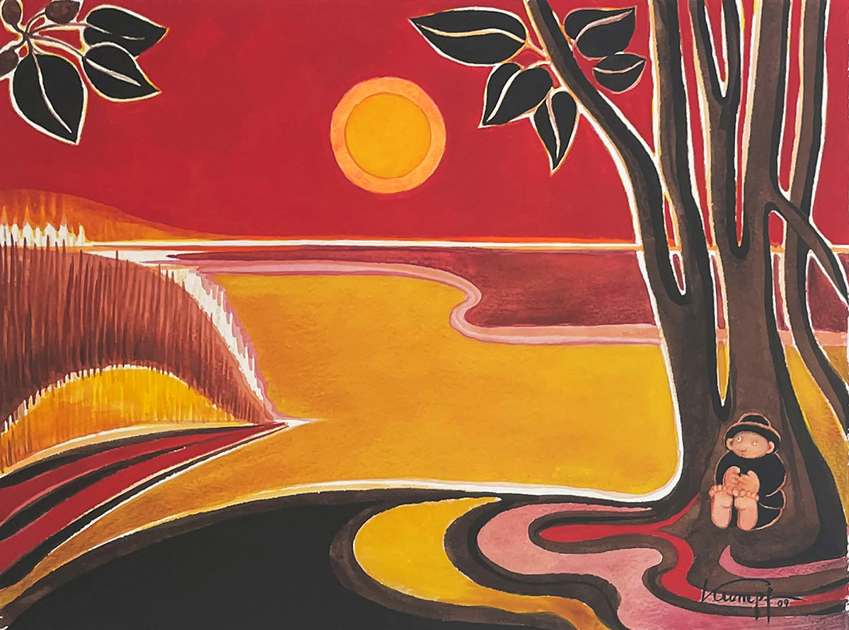 Am gelben Fluß, 2009 Gouache auf Papier signiert Größe mit Rahmen 57,5 x 68 cm Preis auf Anfrage