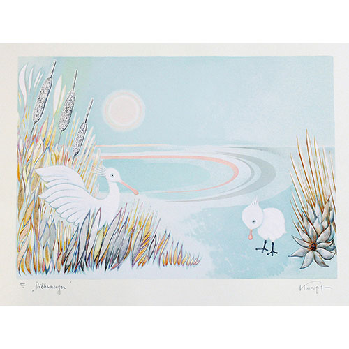 Silbermorgen, 1998 Lithografie Auflage 18/50  Blattgröße: 57 x 79 cm  Größe mit Rahmen: 66,5 x 83 cm