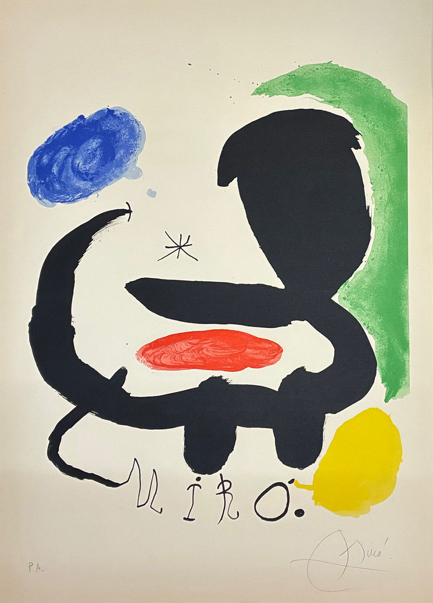 Joan Miró, Sala Pelaires, Palma de Mallorca, 1970 Farblithografie,  Edition: 75 + PA signiert, gerahmt