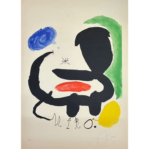 Joan Miró, Sala Pelaires, Palma de Mallorca, 1970 Farblithografie,  Edition: 75 + PA signiert, gerahmt