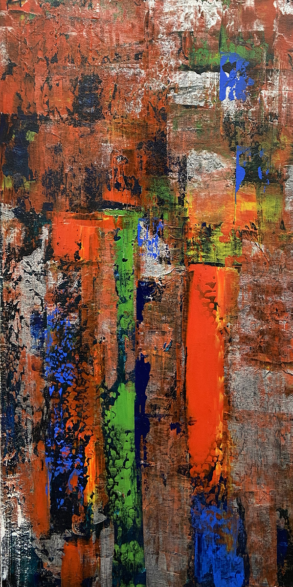 Pruß Khadija, ohne Titel,  Original, Mischtechnik auf Leinwand mit Glitzereffekt, Handsigniert auf der Rückseite, Größe: 60 x 50 cm