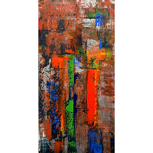 Pruß Khadija, ohne Titel, Original, Mischtechnik auf Leinwand mit Glitzereffekt, Handsigniert auf der Rückseite, Größe: 60 x 50 cm