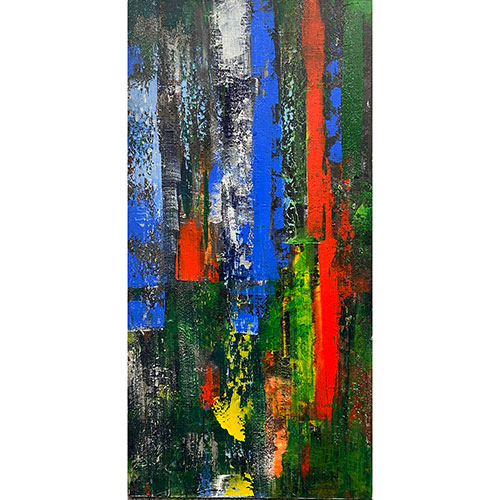  Pruß Khadija, ohne Titel, Original, Mischtechnik auf Leinwand, Handsigniert auf der Rückseite mit Glitzereffekt, Größe: 60 x 50 cm