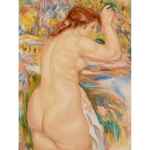 Pierre-Auguste Renoir, Nu, 1923, Aquatinta Radierung Vélin d'Arches, Herausgeber: Bernheim Jeune Éditeurs, Paris, Auflage: 200, Radierer: Jacques Villon, Größe:  59,4 x 44,5 cm / 62,2 x 47,6 cm