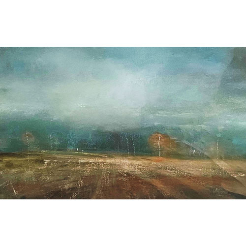 Lichtlandschaft,1988 Mischtechnik mit Pastellkreide auf Karton signiert, gerahmt mit Rahmen 33 x 18 cm