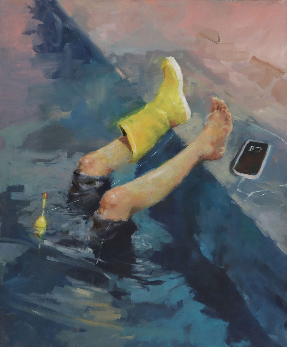 Viktors Svikis, deep blue, 2025, Öl auf Leinwand, 80 x 70 cm