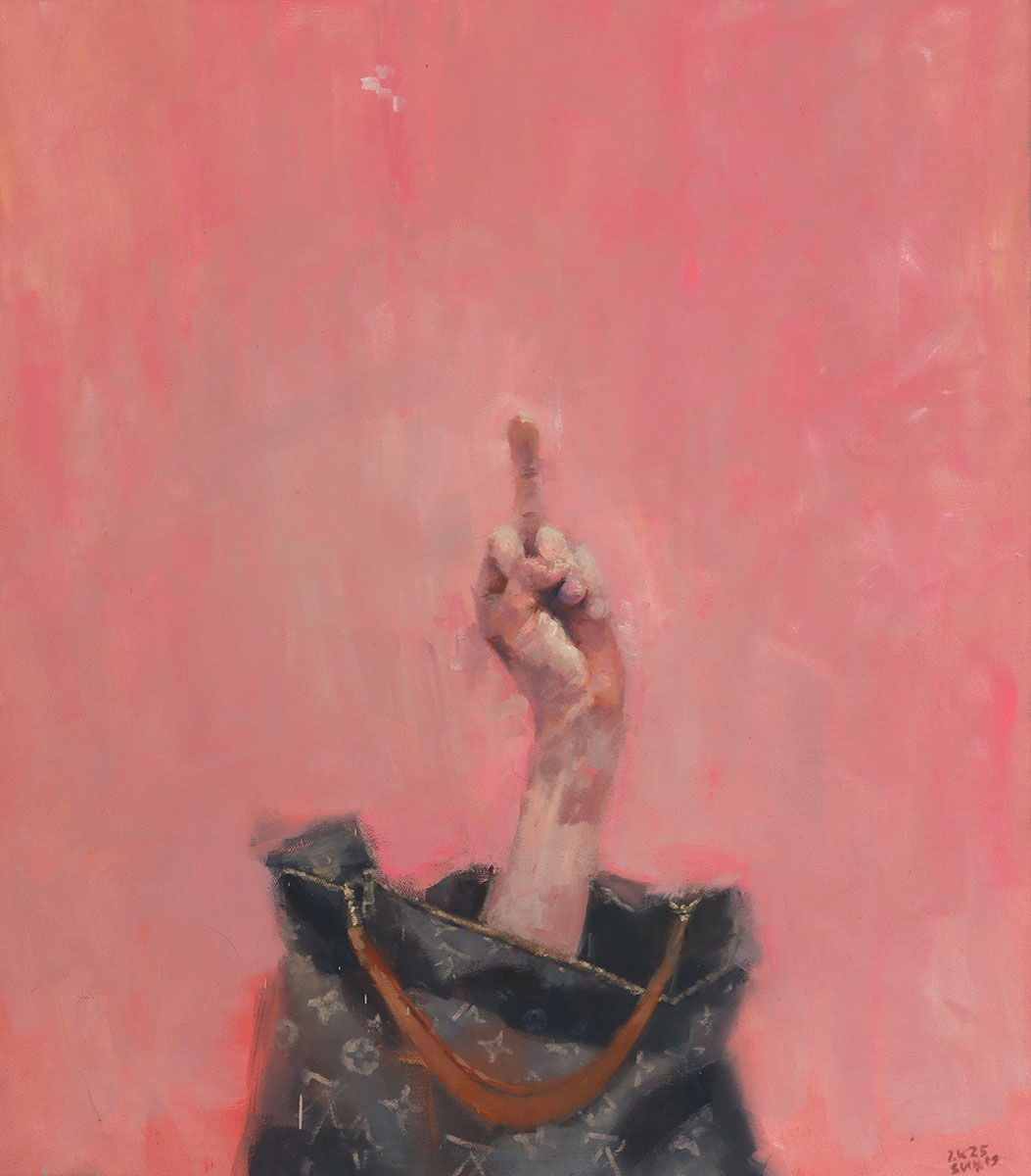 Viktors Svikis, Hand-Bags 2, Hand-Taschen 2, Öl auf Leinwand, 80 x 70cm