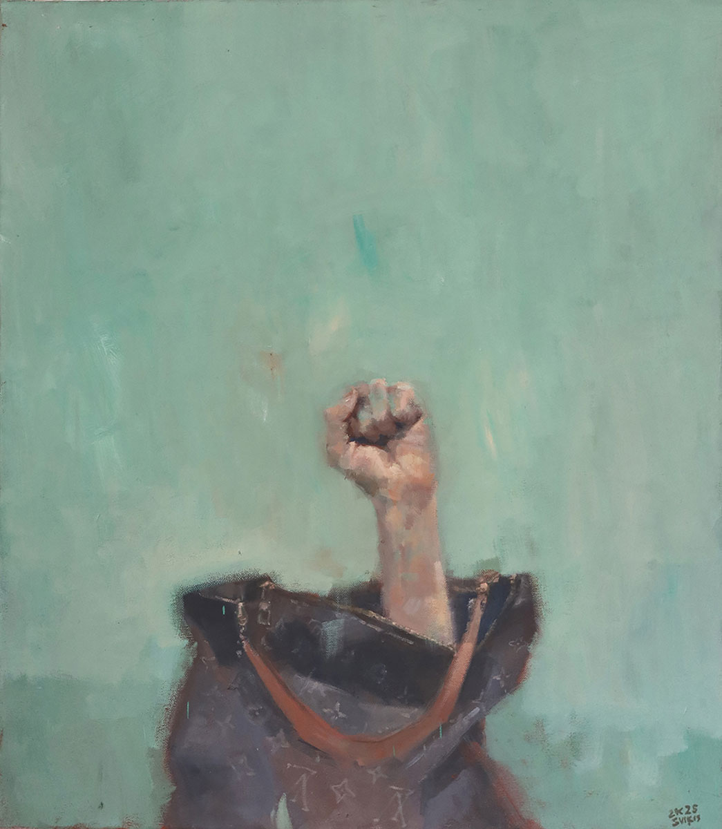 Viktors Svikis, Hand-Bags 3, Hand-Taschen 3, Öl auf Leinwand, 80 x 70cm