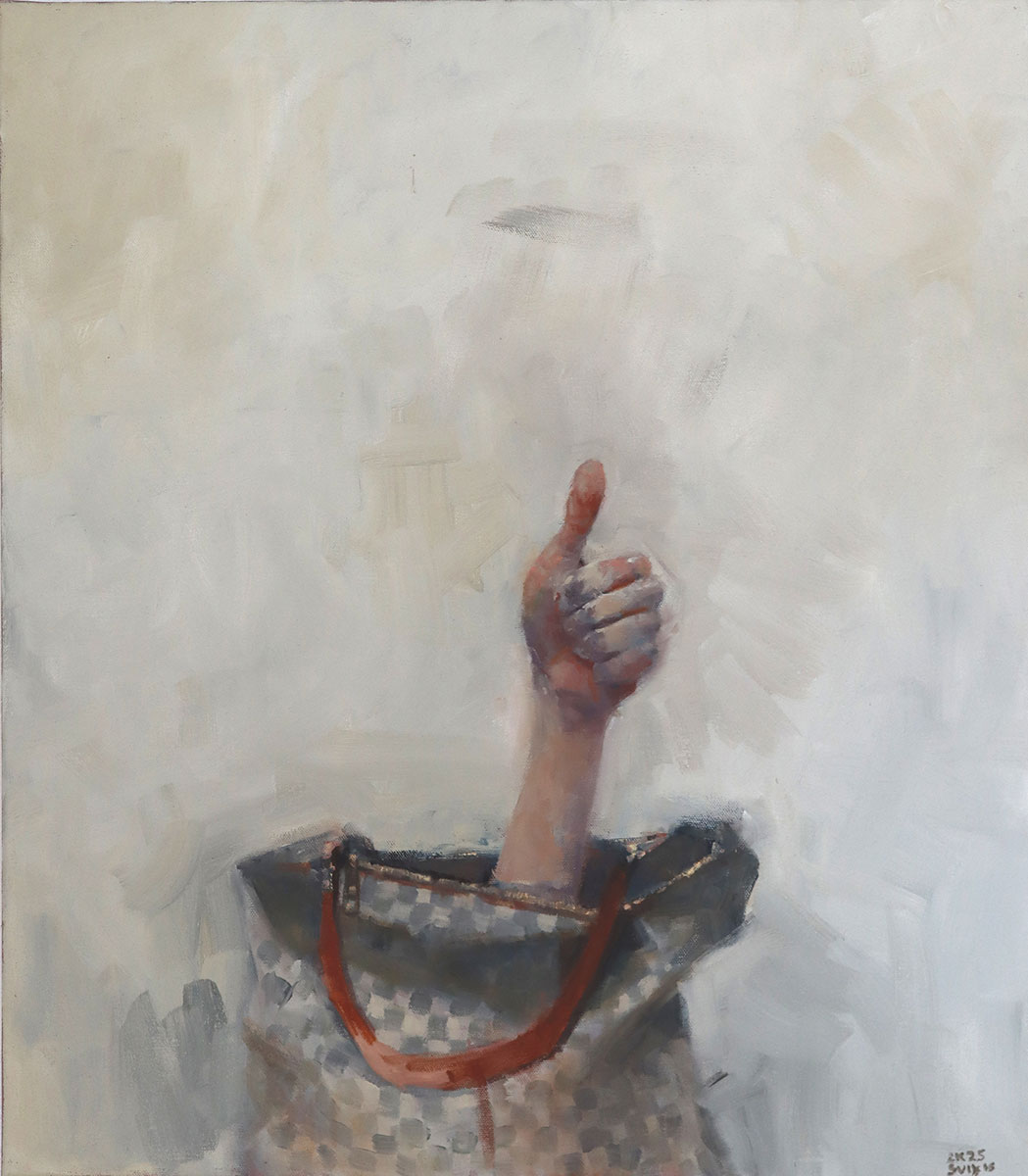 iktors Svikis, Hand-Bags 4, Hand-Taschen 4, Öl auf Leinwand, 80 x 70cm