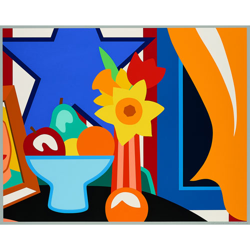 Still Life with Blowing Curtain (Yellow), 1999 Farbserigrafie auf Karton Auflage 100, Nummer 56 signiert, nummeriert Bild 89,5 x 76 cm, mit Rahmen 100 x 84 cm Hrsg..: Tom Wesselmann and Sandro Rumney / Art of This Century